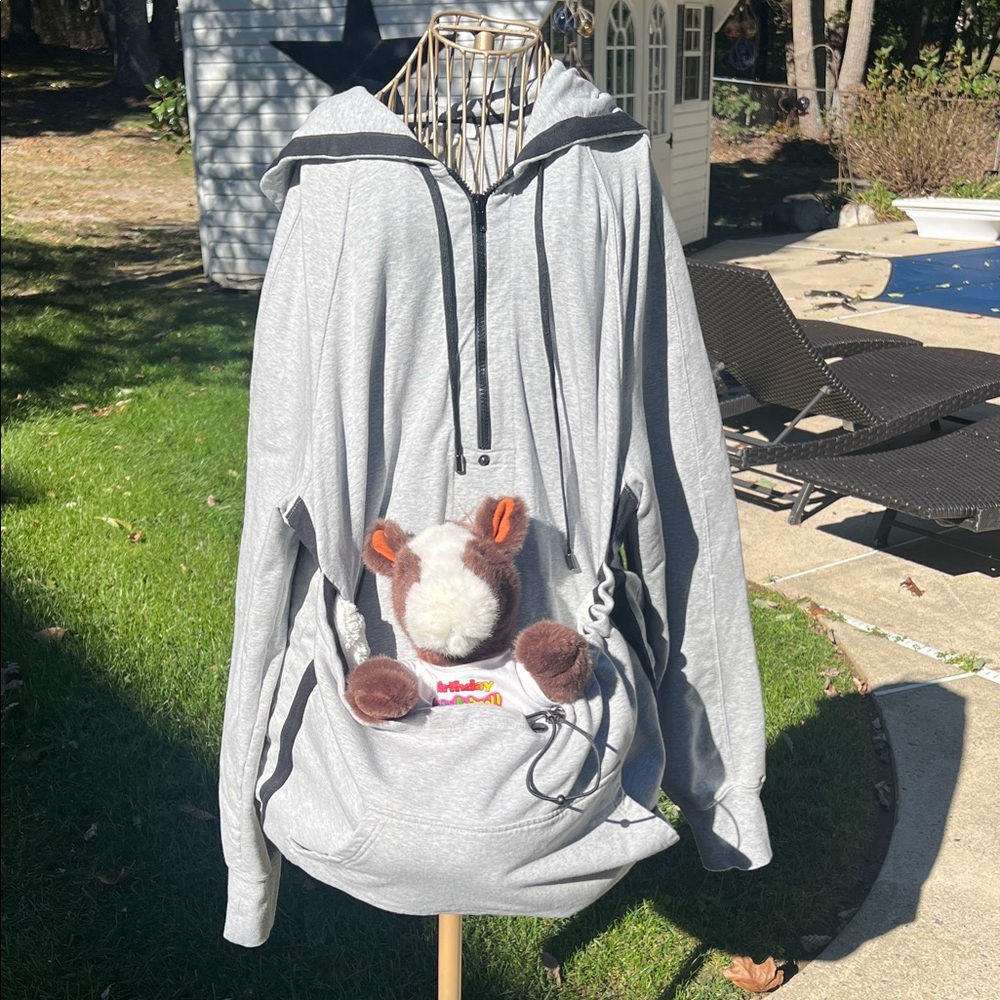 Unisex Vishal Gray Hoodie with Kangaroo Pouch for your Pet!